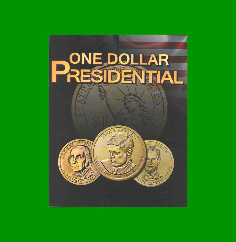 ÁLBUM VACIO PARA MONEDAS DE EEUU, ONE DOLLAR PRESIDENTIAL, NUEVO.-