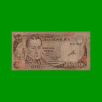 BILLETE DE COLOMBIA $ 2000,00, PICK 439A, AÑO 1993, ESTADO MUY BUENO- .-