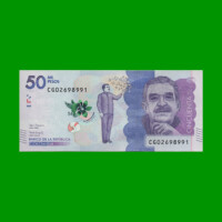 BILLETE DE COLOMBIA $ 50.000,00, PICK 462,PREFIJO CG, AÑO 2020, ESTADO SIN CIRCULAR.-