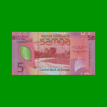 BILLETE DE SAMOA 5 TALA, PICK 47, AÑO 2019 ESTADO SIN CIRCULAR.-