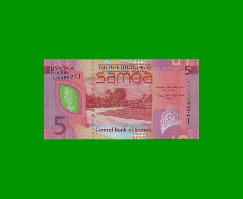 BILLETE DE SAMOA 5 TALA, PICK 47, AÑO 2019 ESTADO SIN CIRCULAR.-