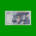 BILLETE DE SUECIA 20 KRONOR, PICK 61a, AÑO 1991 ESTADO BUENO+ .-