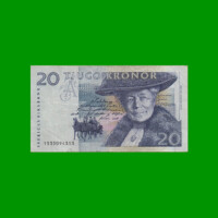 BILLETE DE SUECIA 20 KRONOR, PICK 61a, AÑO 1991 ESTADO BUENO+ .-