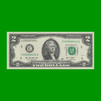 BILLETE DE EEUU 2,00 DOLARES, SELLO VERDE, PICK 538, ESTADO SIN CIRCULAR.-