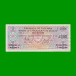 BONO DE TUCUMAN 0,50 CTVOS DE AUSTRALES, EC 092, AÑO 1985, ESTADO EXCELENTE+.-