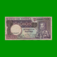 BILLETE DE ANGOLA 500 ESCUDOS, PICK 107, AÑO 1973, ESTADO BUENO .-