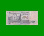 BILLETE DE URUGUAY $10,00 PICK 81, AÑO 1998, SERIE A, ESTADO BUENO+ .- - Imagen 2