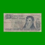 REPOSICION BILLETE PESOS LEY 18.188 $ 5,00, BOT 2329, ESTADO BUENO .-