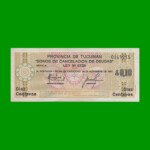 BONO DE TUCUMAN 0,10 CTVOS DE AUSTRALES, EC 090, AÑO 1985, ESTADO EXCELENTE+.-