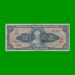 BILLETE DE BRASIL 1.000 CRUZEIROS RESELLADO 1 CRUZEIRO NOVO, PICK 187b, AÑO 1967, ESTADO BUENO.-
