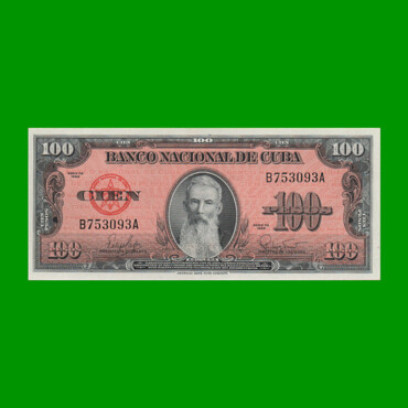 BILLETE DE CUBA $100,00 PICK 93, AÑO 1959, ESTADO SIN CIRCULAR.-
