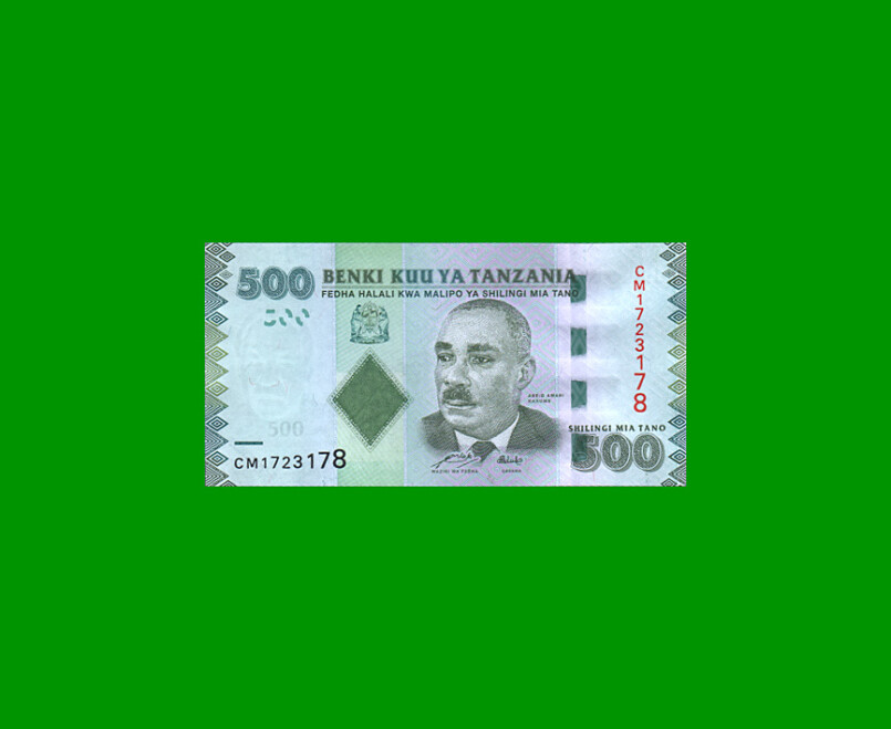 BILLETE DE TANZANIA 500 SHILLINGS, PICK 40, AÑO 2010 ESTADO SIN CIRCULAR.-