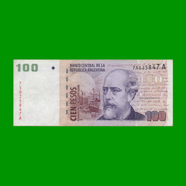 PESOS CONVERTIBLES 2do DISEÑO $100,00, BOT 3705, AÑO 2001, ESTADO MUY BUENO+.-