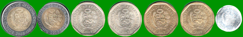 PERÚ SET DE OCHO MONEDAS 1,5,10,20,50 CENTIMOS Y 1,2,5 SOLES, AÑO 2007/08, ESTADO NUEVAS.- - Imagen 2