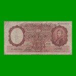 MONEDA NACIONAL $100,00, BOT 2044, AÑO 1954, ESTADO BUENO.-