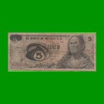 BILLETE DE MEXICO $5,00 PICK 62, AÑO 1969, ESTADO BUENO.-