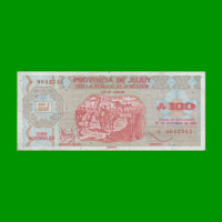 BONO DE JUJUY 100 AUSTRALES, EC 018, AÑO 1989, ESTADO MUY BUENO+.-