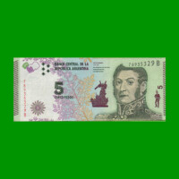 PESOS 3er DISEÑO $5,00, BOT 3902, AÑO 2015, ESTADO MUY BUENO+ .-