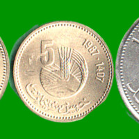 MARRUECOS SET DE CINCO MONEDAS 1/2,1,5,10 Y 20 CENTIMOS, AÑO 1987, ESTADO NUEVAS.-