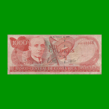 BILLETE DE COSTA RICA 1000 COLONES, PICK 264c, AÑO 1999, BUENO.-