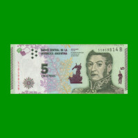 PESOS 3er DISEÑO $5,00, BOT 3902, AÑO 2015, ESTADO EXCELENTE- .-