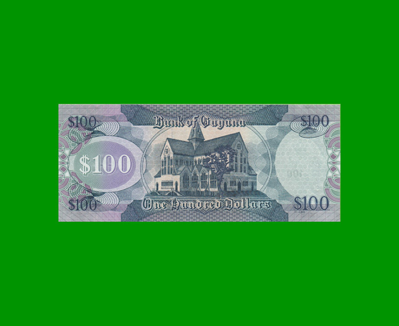 BILLETE DE GUYANA 100 DOLARES PICK 36b, ESTADO SIN CIRCULAR.- - Imagen 2