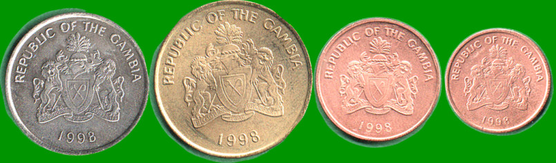 GAMBIA SET DE CUATRO MONEDAS 1,5,10 Y 25 BUTUTS , AÑO 1998, ESTADO NUEVAS.- - Imagen 2