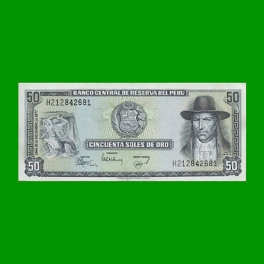 BILLETE DE PERU 50 SOLES, PICK 113, AÑO 1977, ESTADO EXCELENTE.-