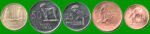 ZAMBIA SET DE CINCO MONEDAS 1,2,25,50 NGWE Y 1 KWACHA , AÑO 1983/92  ESTADO NUEVAS.-