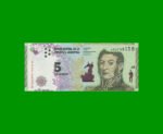 PESOS 3er DISEÑO $5,00, BOT 3902, AÑO 2015, ESTADO EXCELENTE+ .-