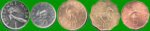 TANZANIA SET DE CINCO MONEDAS 5,10,20,50 SENTI  Y 1 MOJA , AÑO 1981/92 ESTADO NUEVAS.-