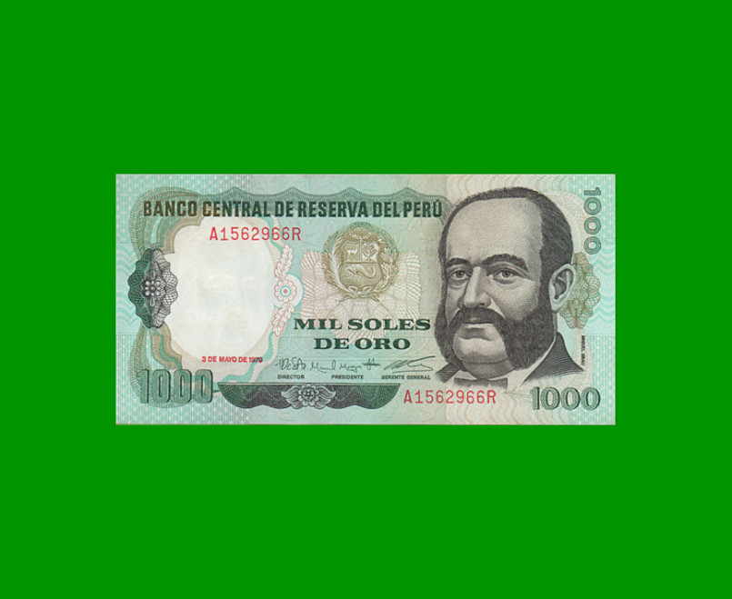 BILLETE DE PERU 1.000 SOLES, PICK 118, AÑO 1979, ESTADO SIN CIRCULAR.-