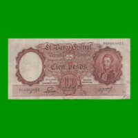 MONEDA NACIONAL $100,00, BOT 2043, AÑO 1953, ESTADO MUY BUENO- .-
