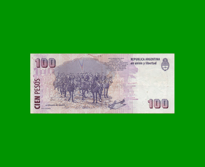 PESOS CONVERTIBLES 2do DISEÑO $100,00, BOT 3711, AÑO 2002, ESTADO MUY BUENO .- - Imagen 2