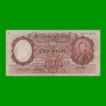 MONEDA NACIONAL $100,00, BOT 2044, AÑO 1954, ESTADO MUY BUENO- .-