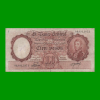 MONEDA NACIONAL $100,00, BOT 2044, AÑO 1954, ESTADO MUY BUENO- .-