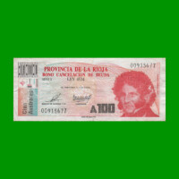 BONO DE LA RIOJA 100,00 DE AUSTRALES, EC 043, AÑO 1989, ESTADO MUY BUENO- .-