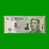 PESOS 3er DISEÑO $5,00, BOT 3903, AÑO 2015, ESTADO BUENO+.-