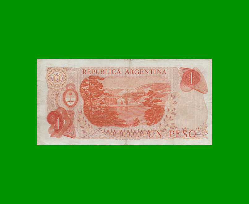 PESOS LEY 18.188 $1,00, BOT 2301, AÑO 1970, ESTADO MUY BUENO.- - Imagen 2