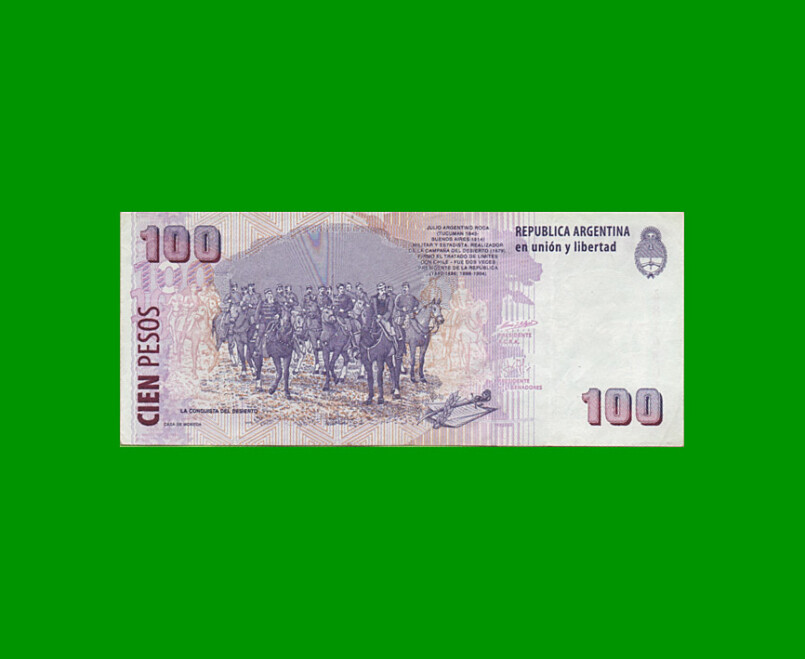 PESOS CONVERTIBLES 2do DISEÑO $100,00, BOT 3711, AÑO 2002, ESTADO MUY BUENO+ .- - Imagen 2