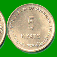 MYANMAR SET DE TRES MONEDAS 1,5,10 KYATS AÑO 1999, ESTADO NUEVAS.-