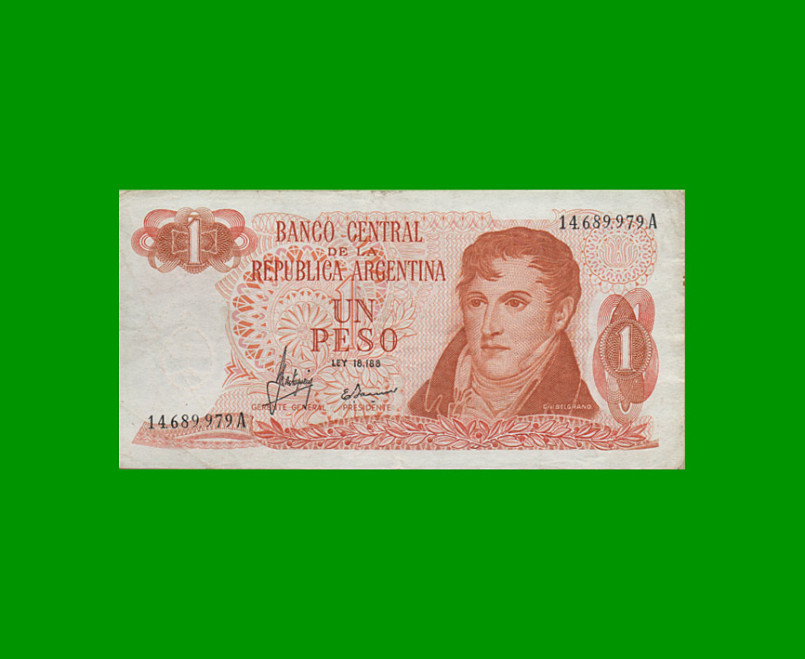 PESOS LEY 18.188 $1,00, BOT 2301, AÑO 1970, ESTADO MUY BUENO.-