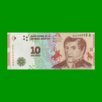 PESOS 3er DISEÑO $10,00, BOT 4001, AÑO 2016, ESTADO EXCELENTE.-