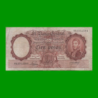 MONEDA NACIONAL $100,00, BOT 2044, AÑO 1954, ESTADO MUY BUENO- .-