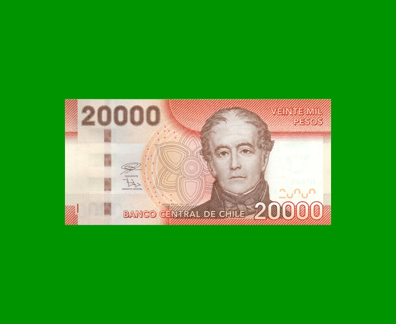 BILLETE DE CHILE $ 20.000,00, PICK NEW, AÑO 2021, ESTADO SIN CIRCULAR.-