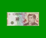 PESOS 3er DISEÑO $10,00, BOT 4002, AÑO 2016, ESTADO EXCELENTE-.-