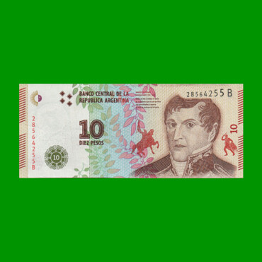 PESOS 3er DISEÑO $10,00, BOT 4002, AÑO 2016, ESTADO EXCELENTE-.-