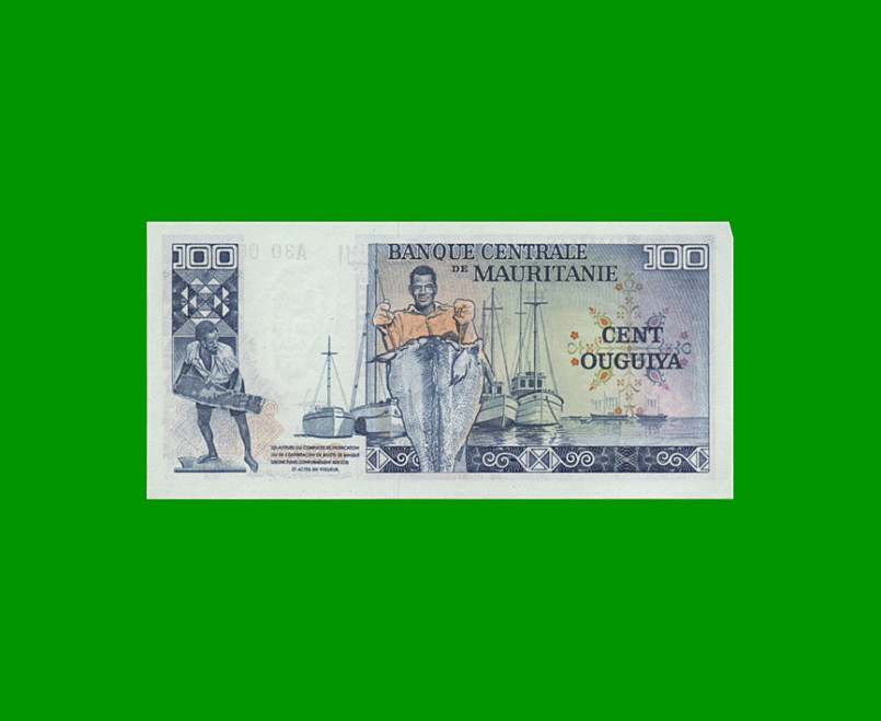 BILLETE DE MAURITANIA 100 OUGUIYA, PICK 3a, AÑO 1975, ESTADO SIN CIRCULAR.- - Imagen 2