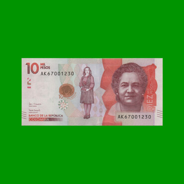 BILLETE DE COLOMBIA $ 10.000,00, PICK 460,PREFIJO AK, AÑO 2020, ESTADO SIN CIRCULAR.-