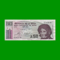 BONO DE LA RIOJA 50,00 DE AUSTRALES, EC 040, ESTADO MUY BUENO-.